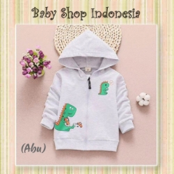 LK172 Jaket Anak Import Murah Jaket Hoodie Anak Dino Abu  large